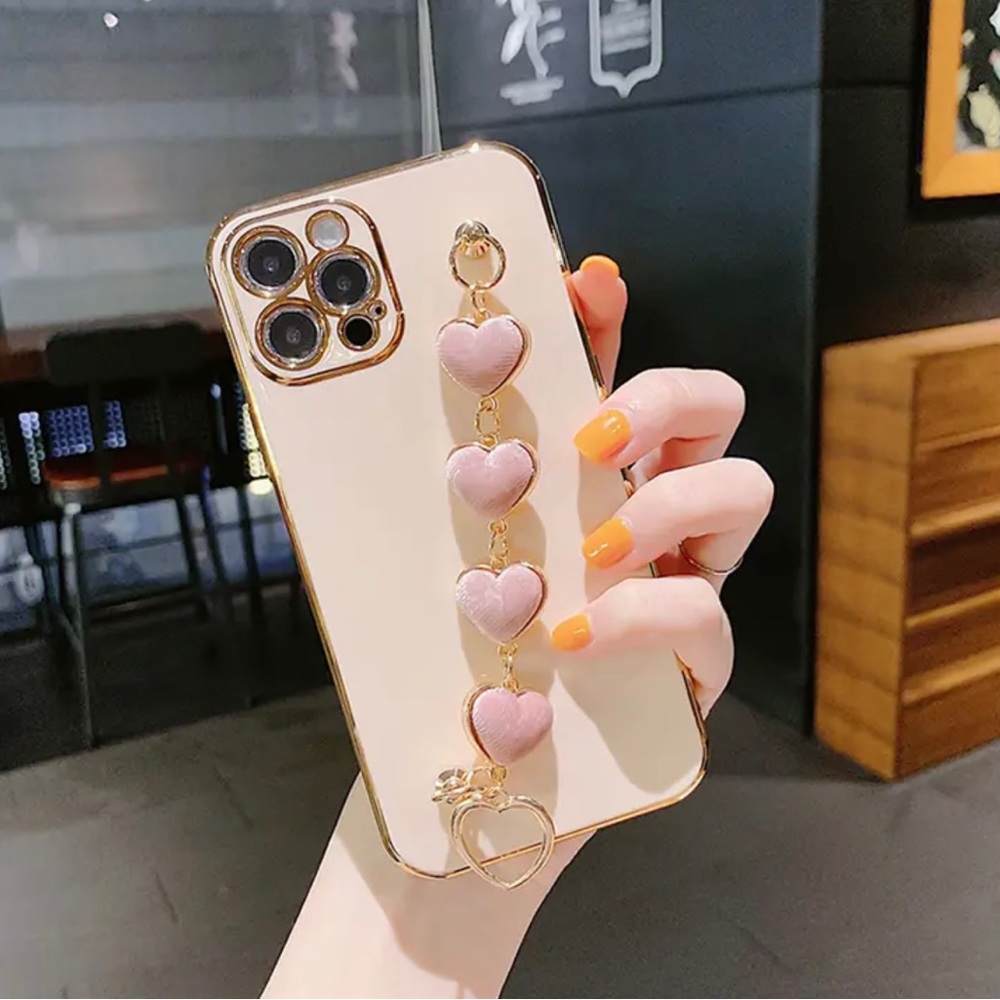 Love heart bracelet case for iPhone 14 Pro Max